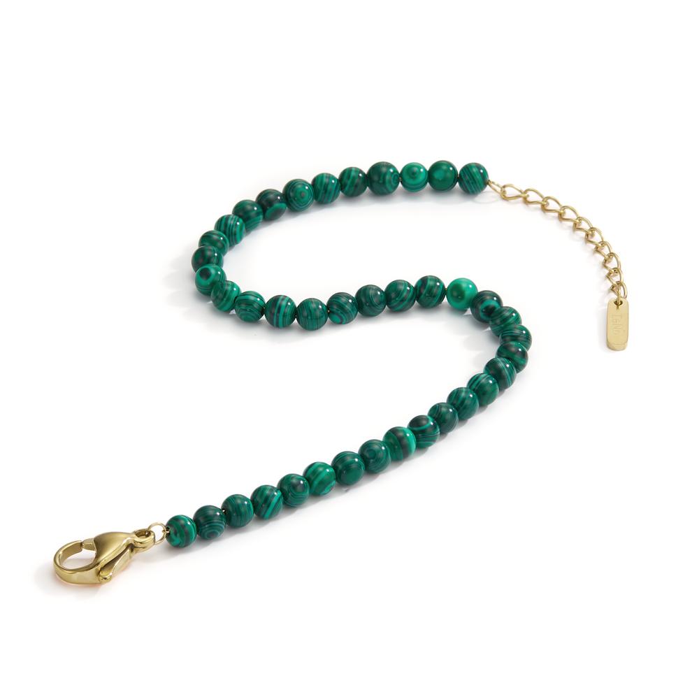 Bracciale Acciaio inossidabile Malachite verde giallo rivestimento IP 17.5-19.5 cm Ø4 mm