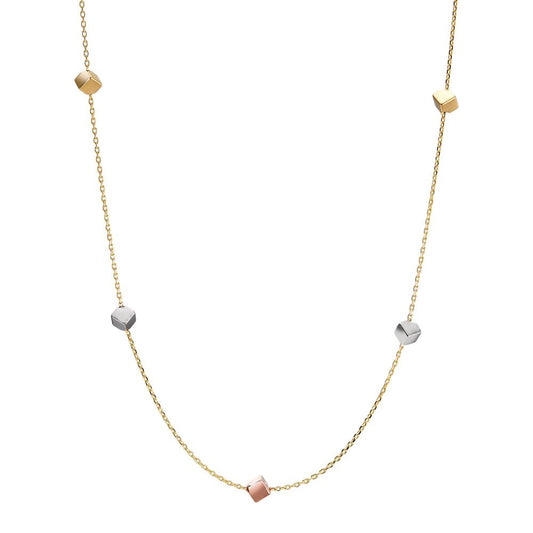 Collana Oro giallo 585/14 kt, Oro bianco 585/14 kt, Oro rosso 585/14 kt tricolore 45 cm Ø3 mm