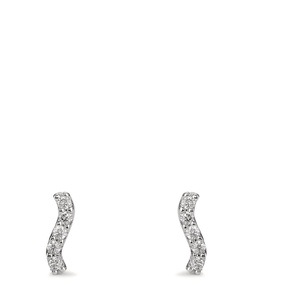 Orecchini a bottone Oro bianco 750/18 carati Diamante 0.05 ct, 10 pietra, w-pi1