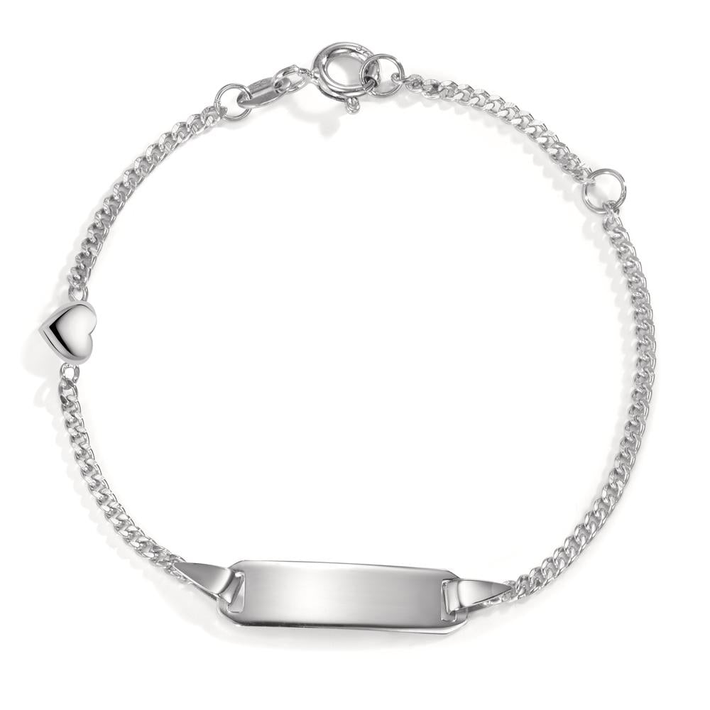 Bracciale con incisione Oro bianco 375/9K Cuore 12-14 cm