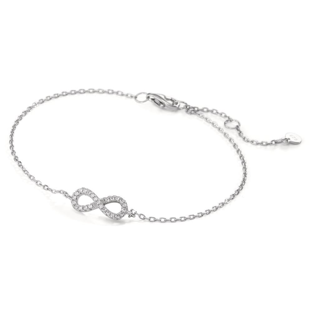 Bracciale Argento Zirconia rodiato Infinito 16-20 cm