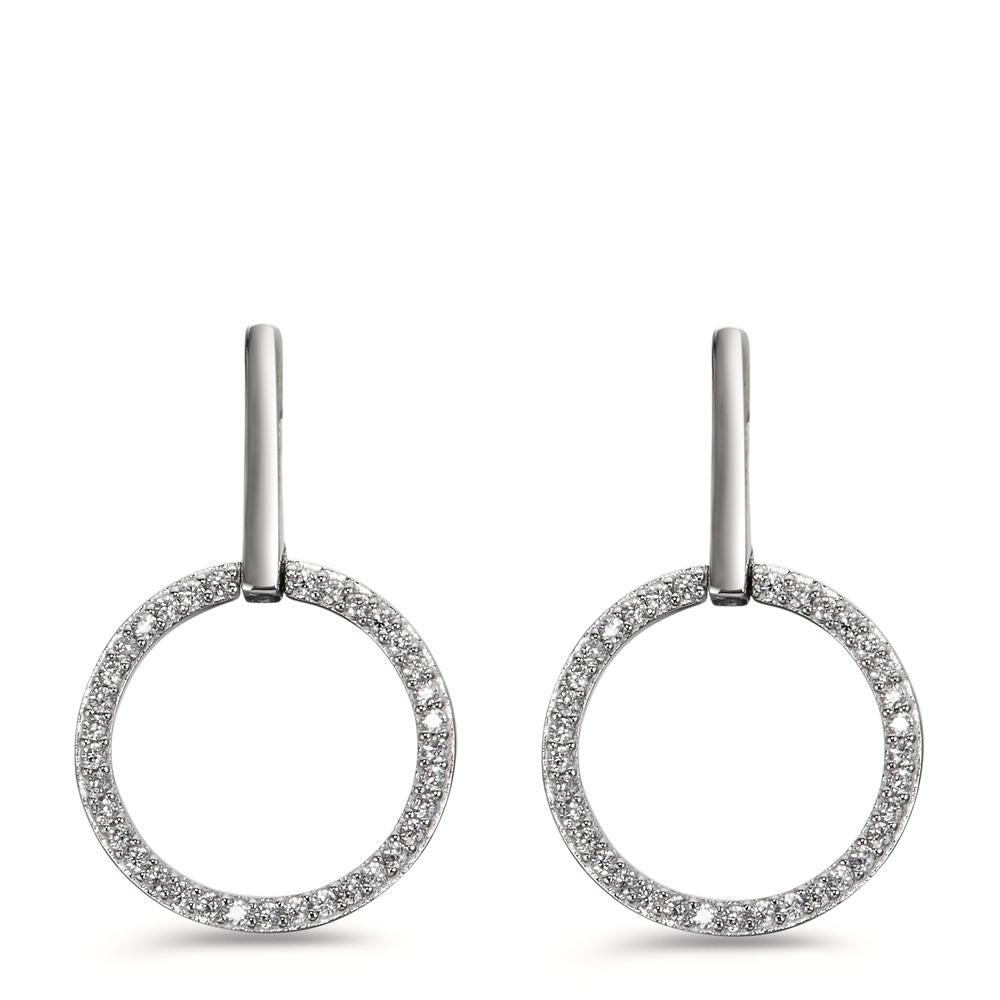 Orecchini Argento Zirconia bianco rodiato Ø15 mm