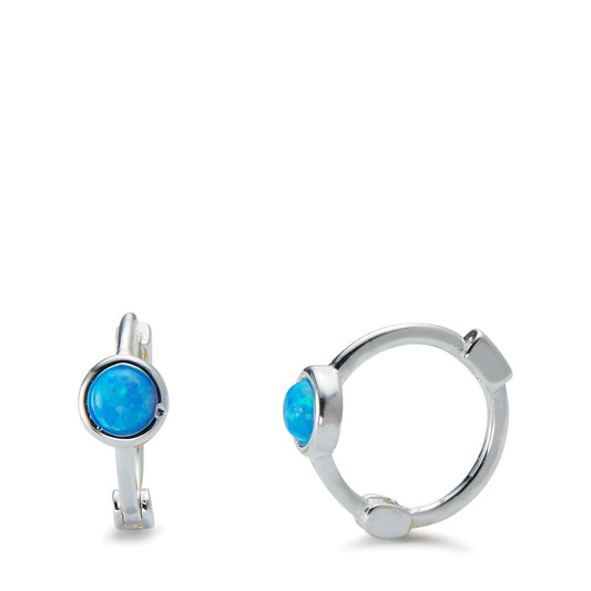 Orecchini circolari Argento [synth. Stein] blu, 2 pietra