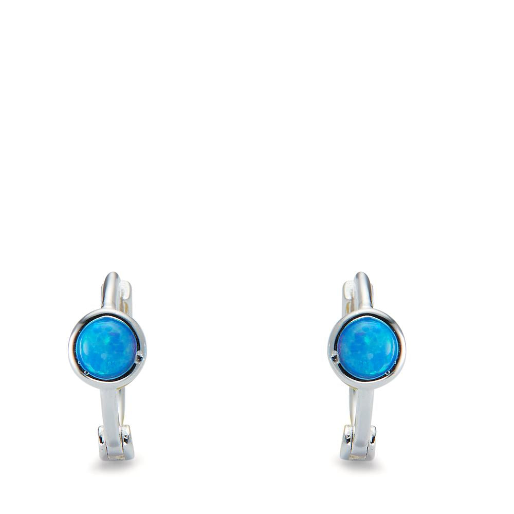 Orecchini circolari Argento [synth. Stein] blu, 2 pietra