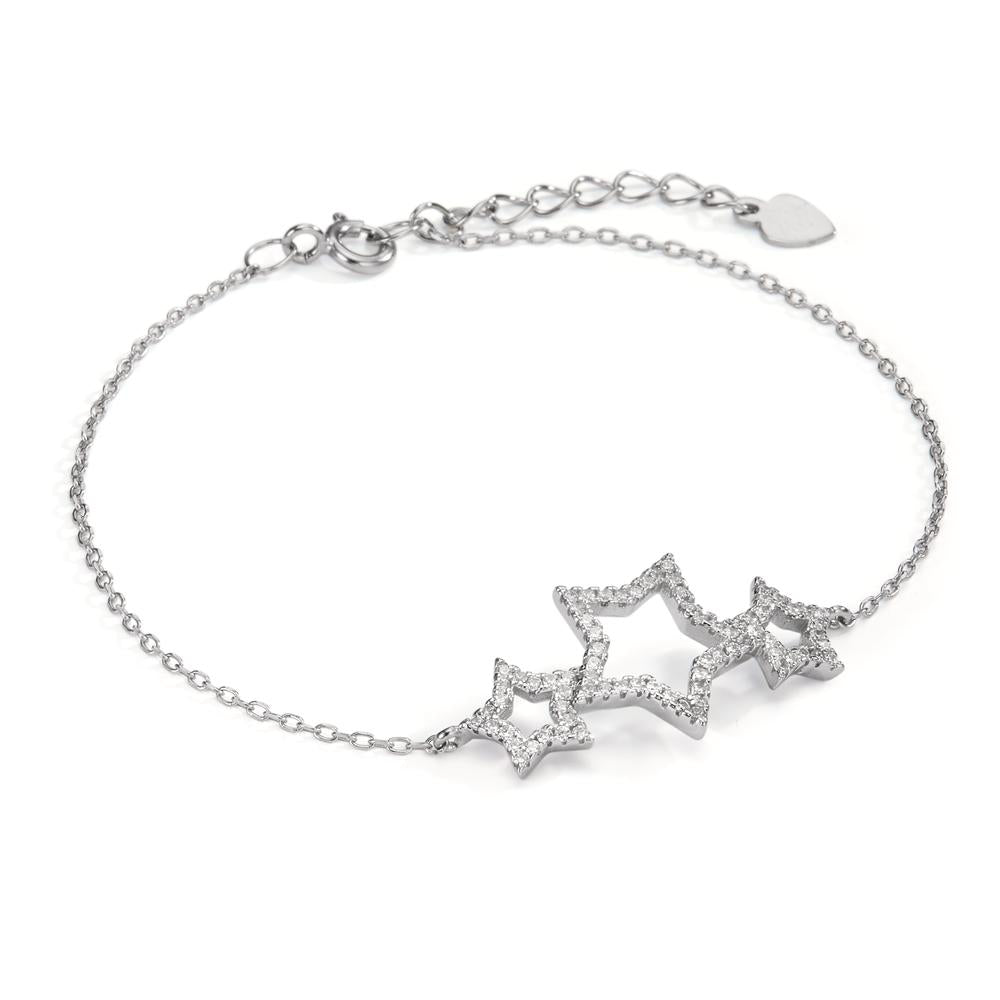 Bracciale Argento Zirconia rodiato Stella 17-20 cm