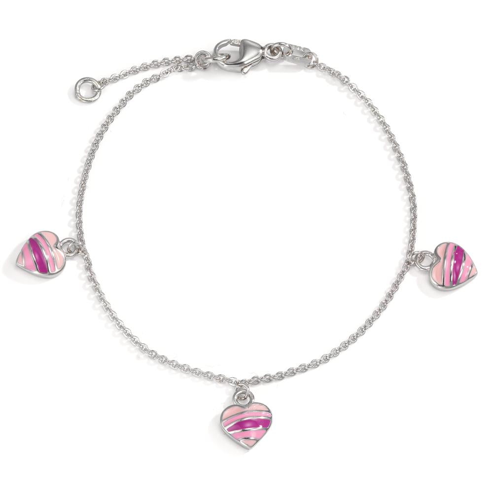 Bracciale Argento rodiato Cuore 15-17 cm