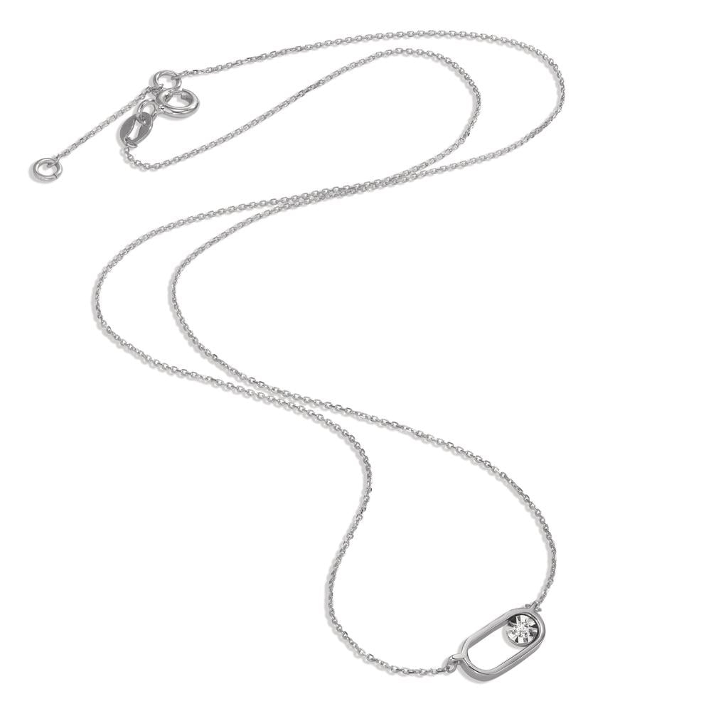 Collana Oro bianco 750/18 carati Diamante 0.015 ct, w-si 40-42 cm