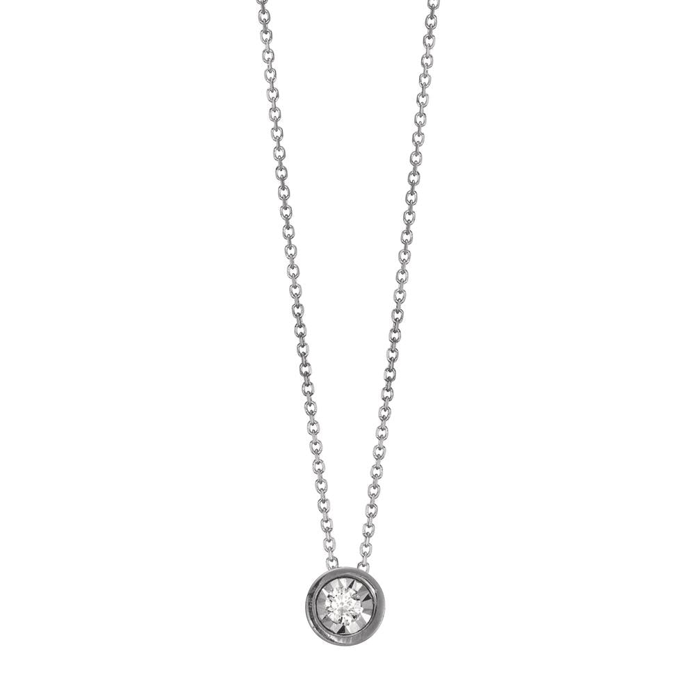 Collana Oro bianco 750/18 carati Diamante 0.015 ct, w-si 40-42 cm Ø4.5 mm