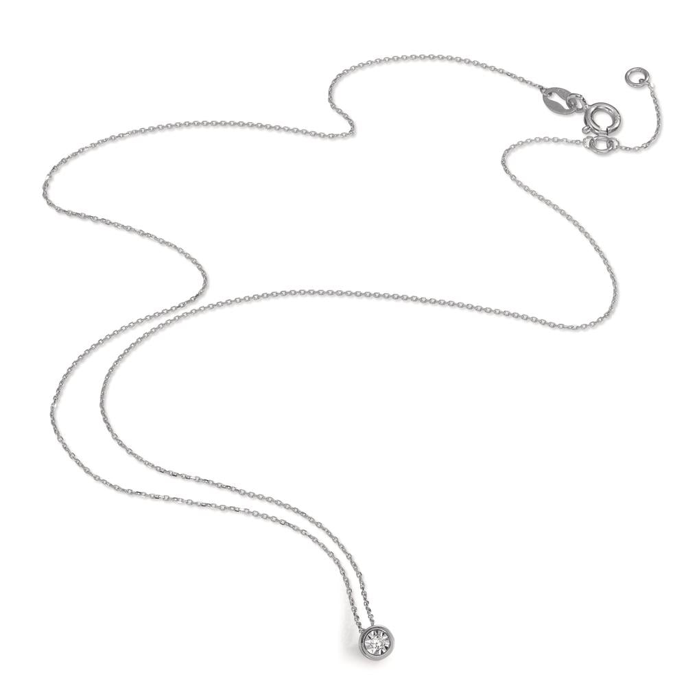 Collana Oro bianco 750/18 carati Diamante 0.015 ct, w-si 40-42 cm Ø4.5 mm