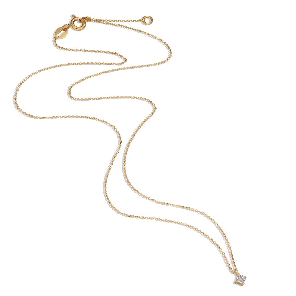 Collana Oro giallo 750/18 carati Diamante 0.02 ct, w-si 40-42 cm Ø2.8 mm