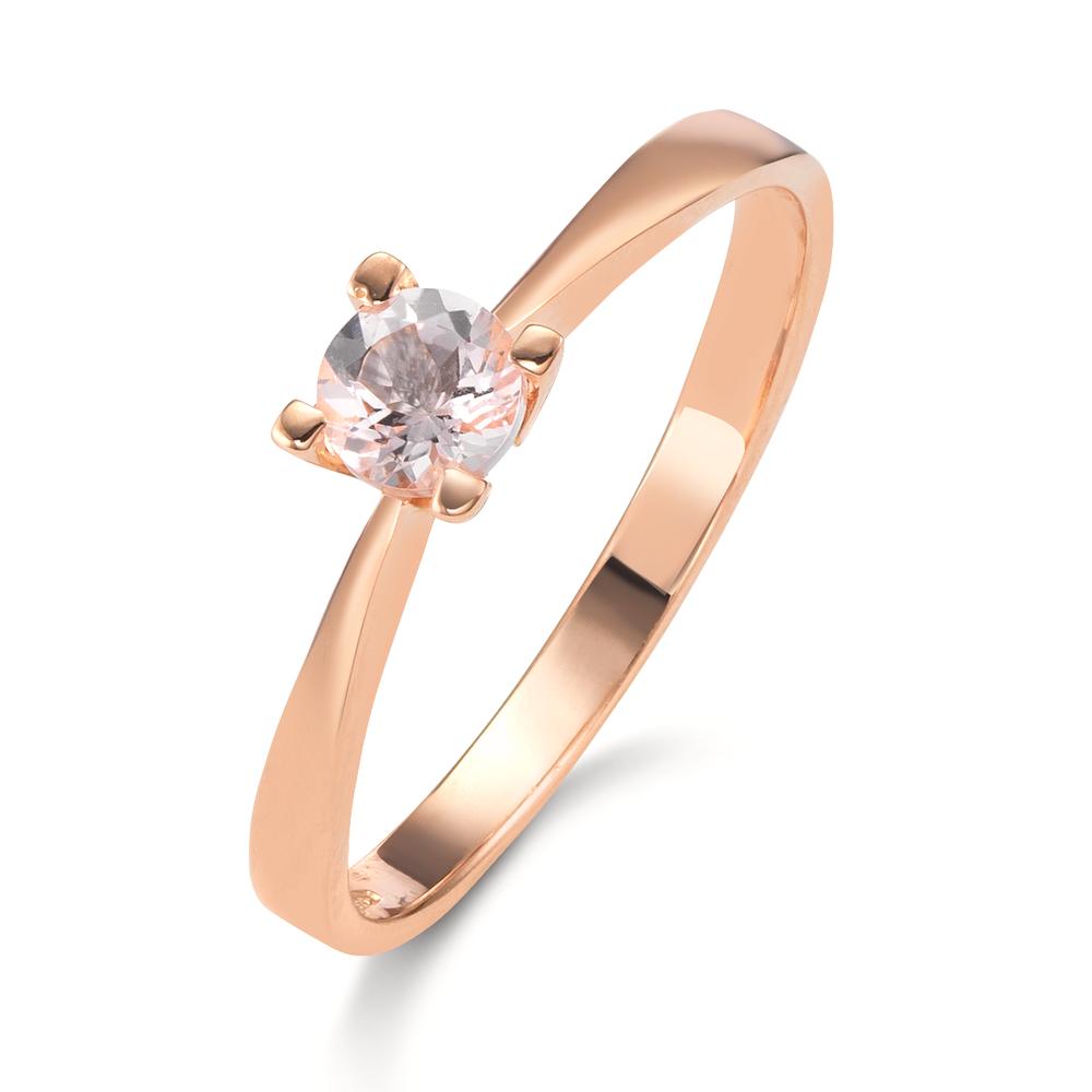 Anello solitario Oro rosso 750/18 carati Morganite 0.20 ct