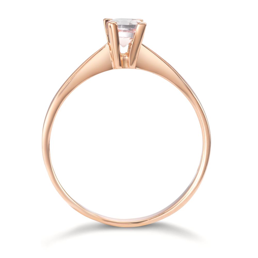 Anello solitario Oro rosso 750/18 carati Morganite 0.20 ct