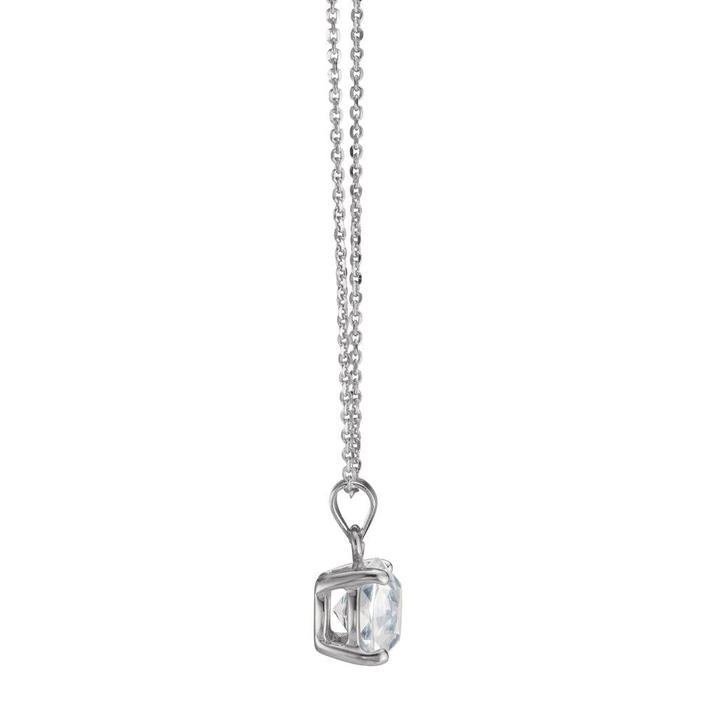 Collana Argento Zirconia 2 pietra rodiato 42-47 cm