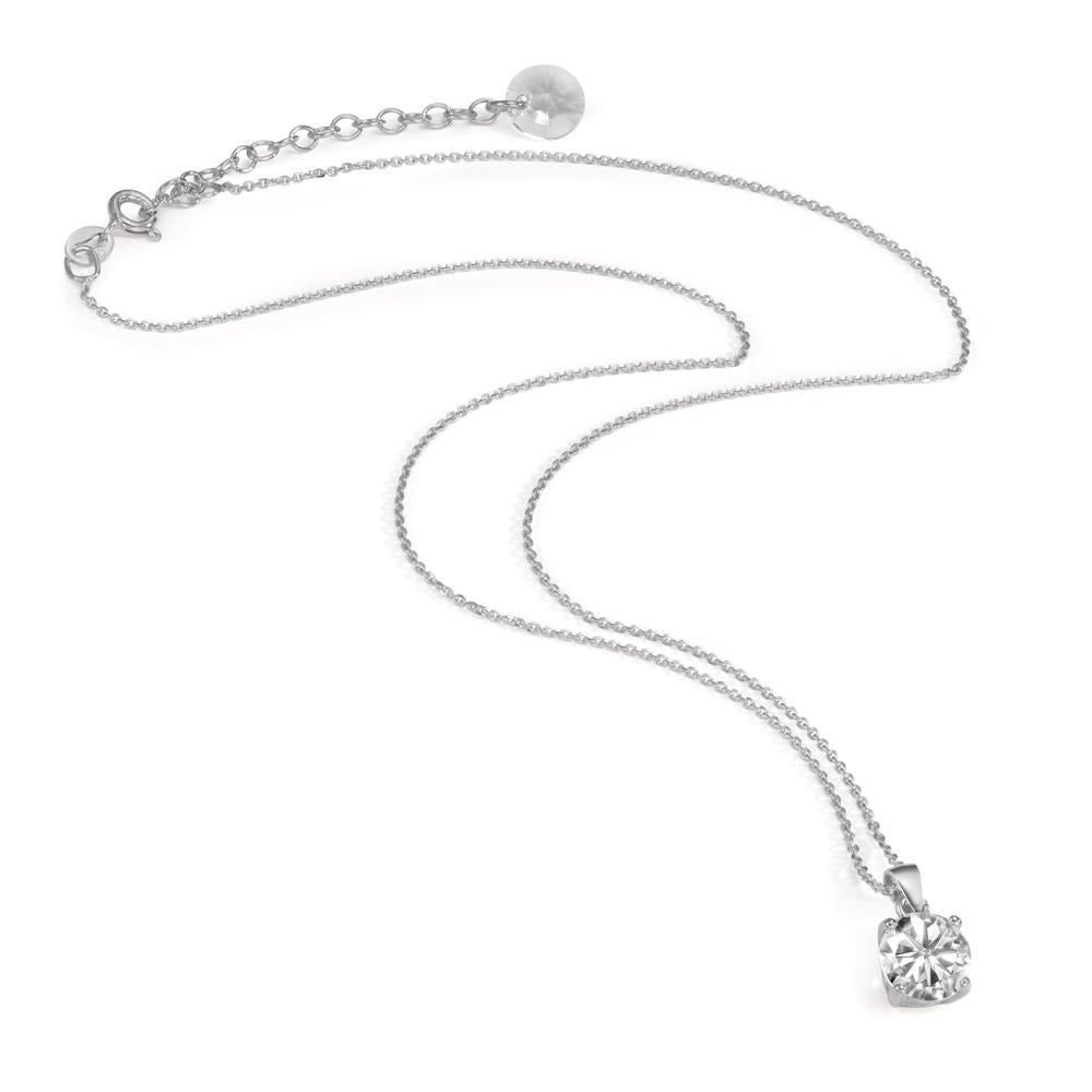 Collana Argento Zirconia 2 pietra rodiato 42-47 cm