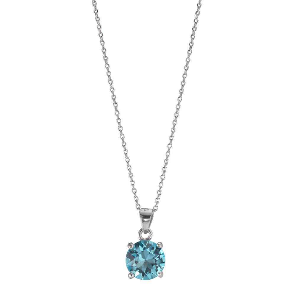 Collana Argento Zirconia acqua rodiato 42-47 cm