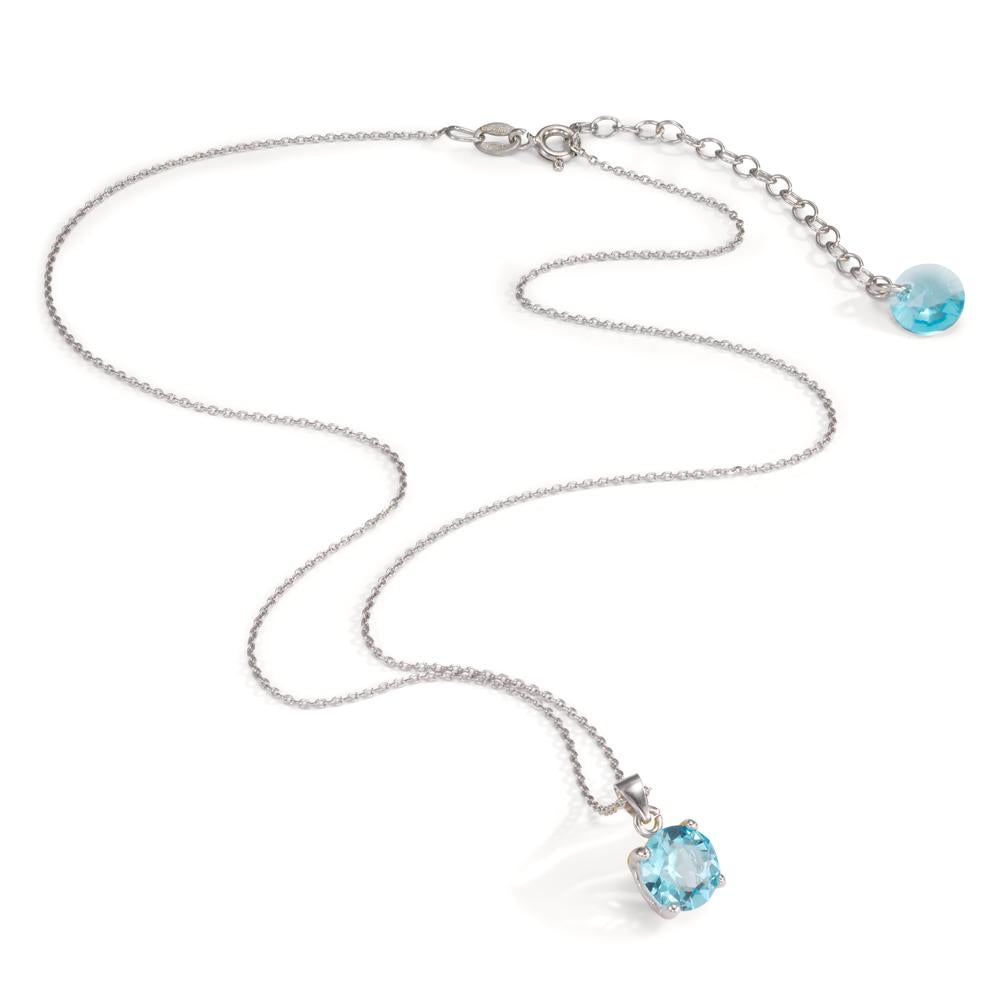 Collana Argento Zirconia acqua rodiato 42-47 cm