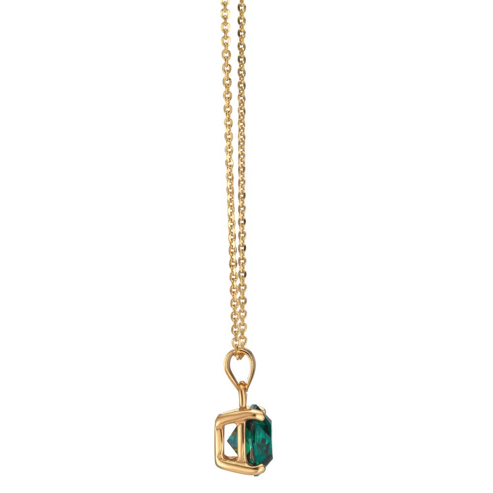 Collana Argento Zirconia verde, 2 pietra giallo dorato 42-47 cm