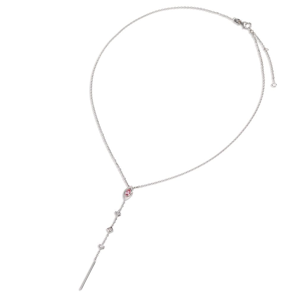 Collana Argento Zirconia 4 pietra rodiato 39-45 cm