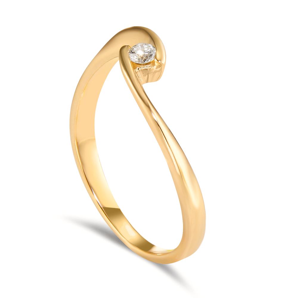 Anello solitario Oro giallo 750/18 carati Diamante 0.06 ct, w-si