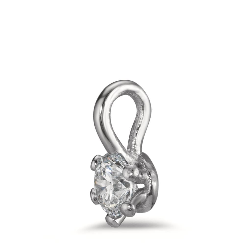 Ciondolo Platino 950 Diamante 0.50 ct, w-si, GIA Ø6 mm