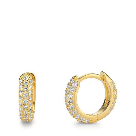 Orecchini circolari Argento Zirconia giallo dorato