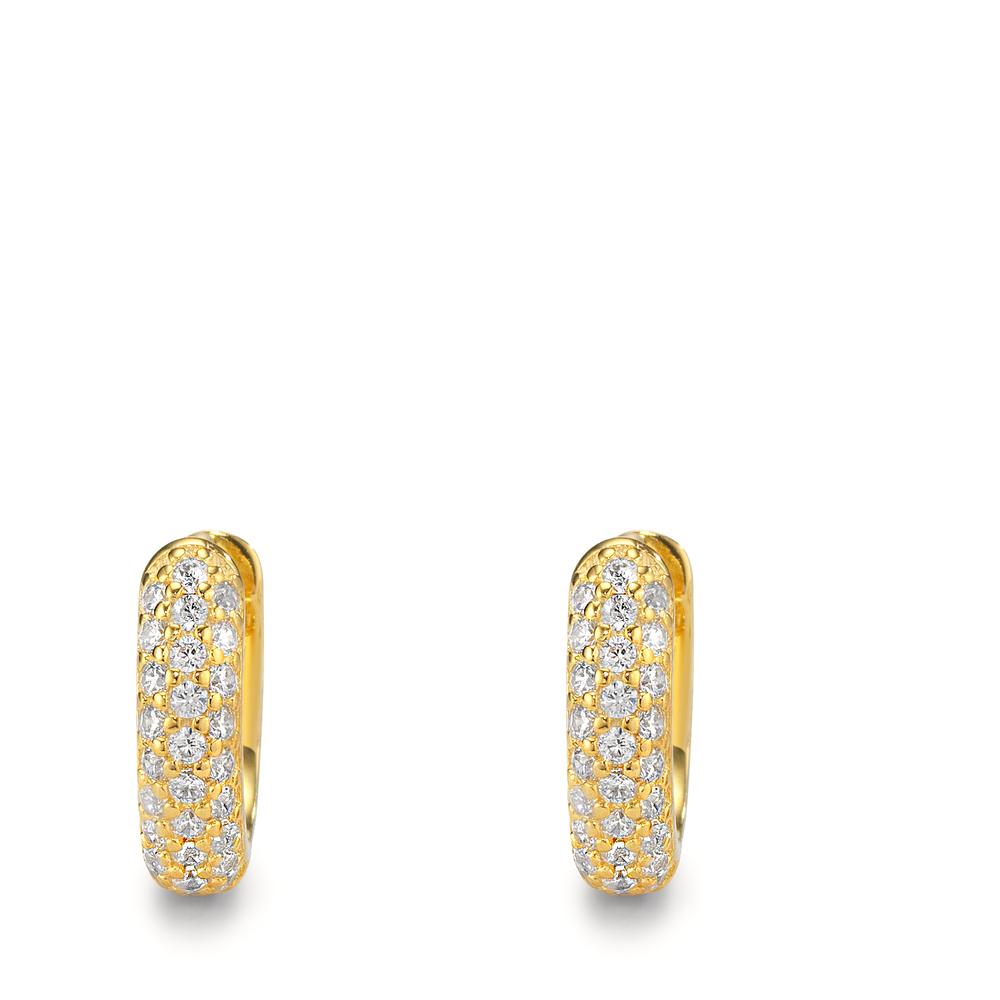 Orecchini circolari Argento Zirconia giallo dorato