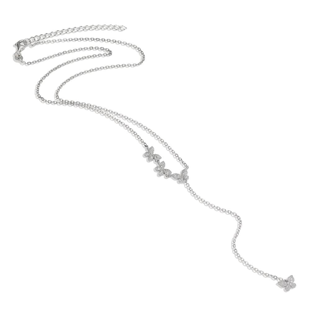 Collana Argento Zirconia rodiato Farfalla 40-45 cm