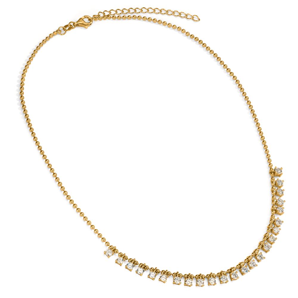 Collana Argento Zirconia 24 pietra giallo dorato 37-42 cm