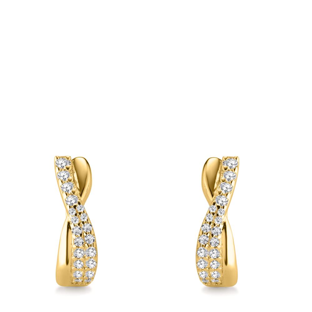 Orecchini circolari Argento Zirconia giallo dorato