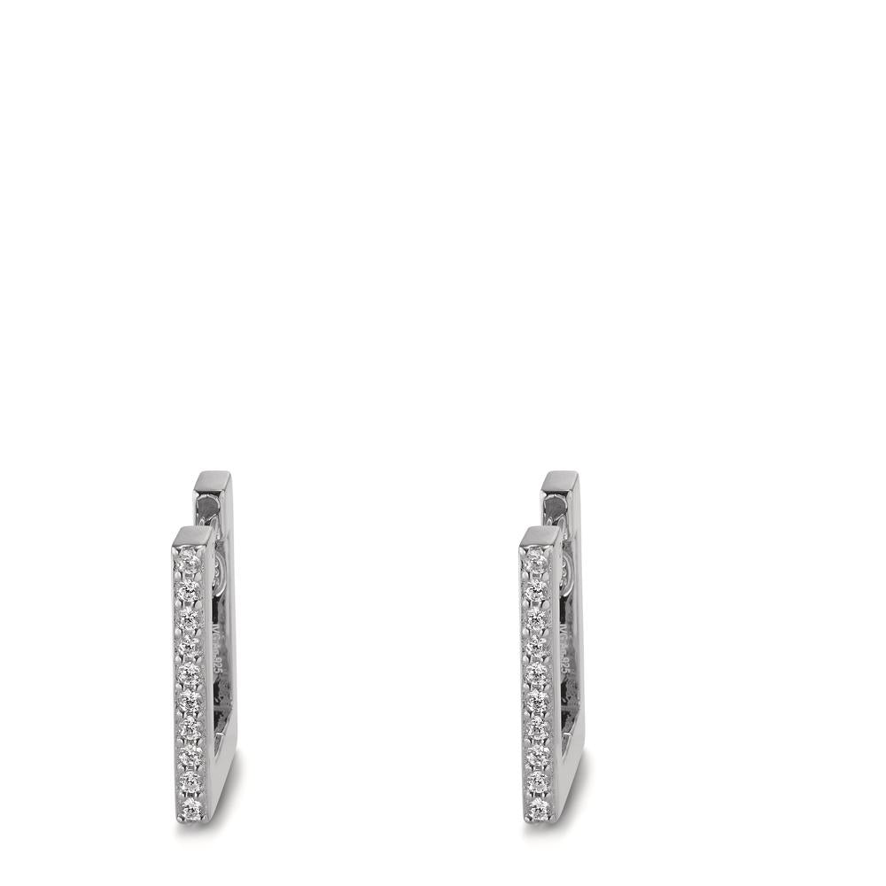 Orecchini circolari Argento Zirconia 20 pietra rodiato