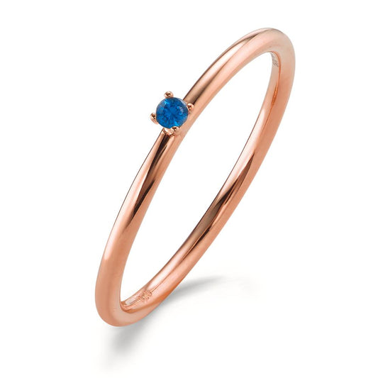 Anelli impilabili Argento Zirconia blu, 2 mm rosa dorato