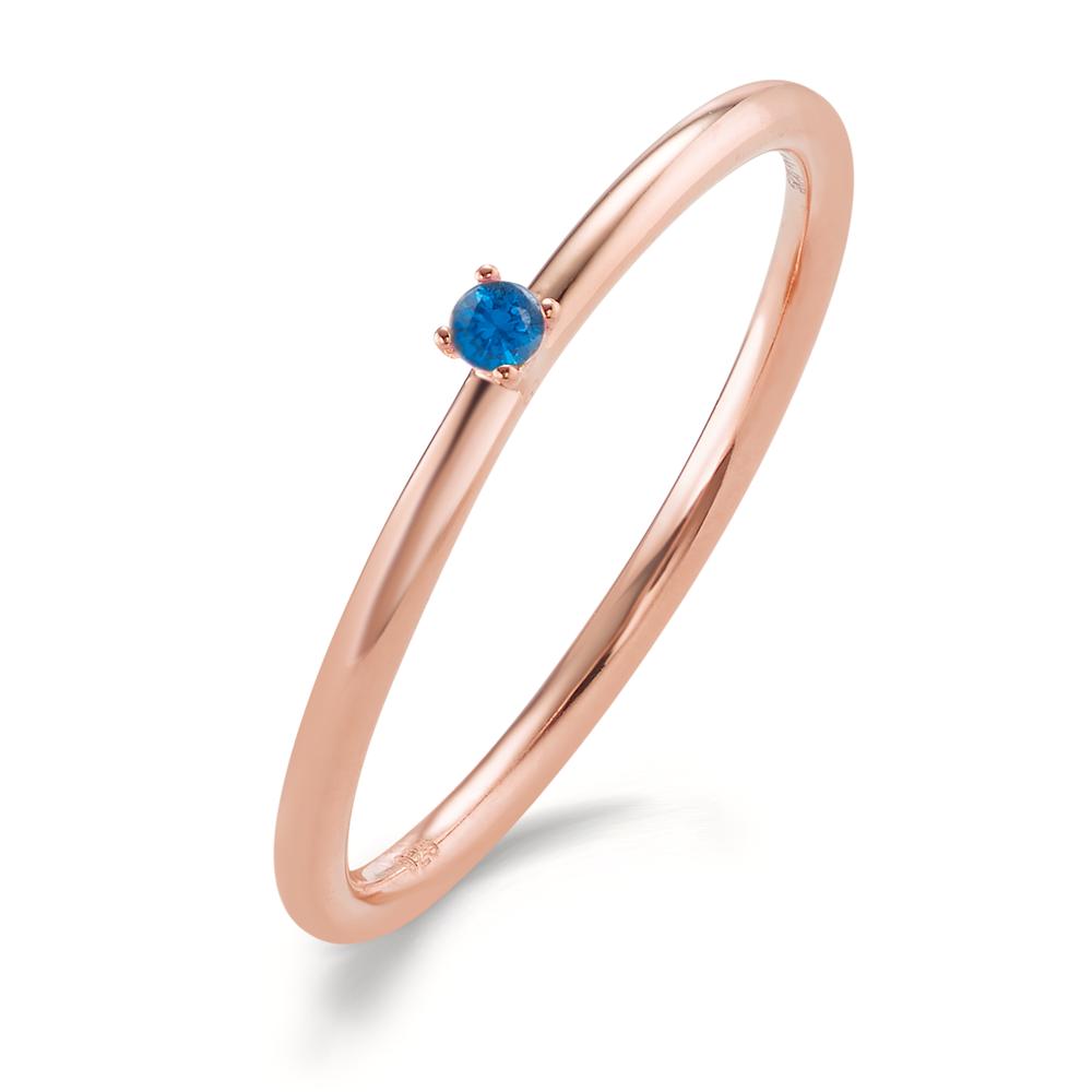 Anelli impilabili Argento Zirconia blu, 2 mm rosa dorato