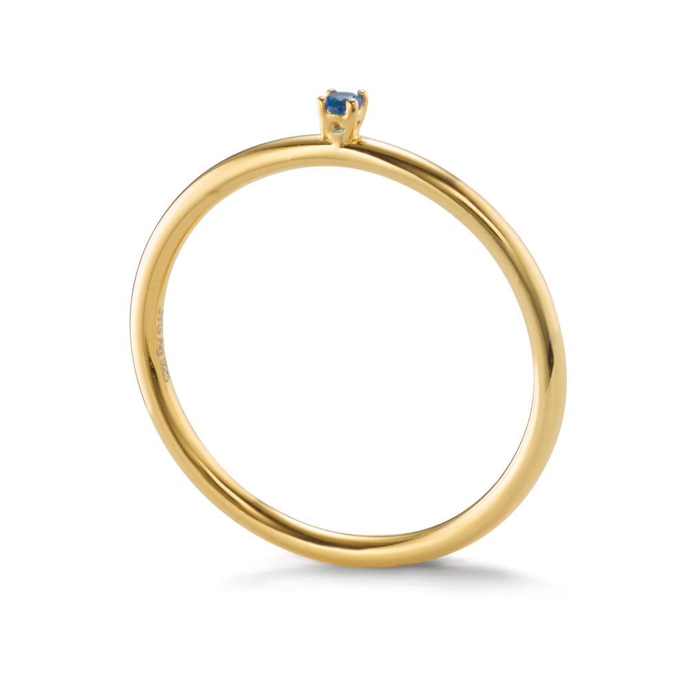 Anelli impilabili Argento Zirconia blu, 2 mm giallo dorato