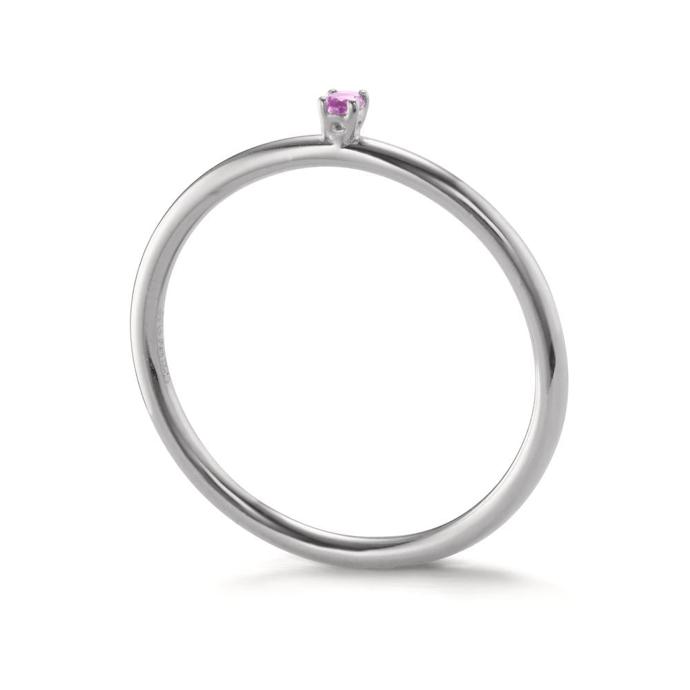 Anelli impilabili Argento Zirconia rosa, 2 mm rodiato