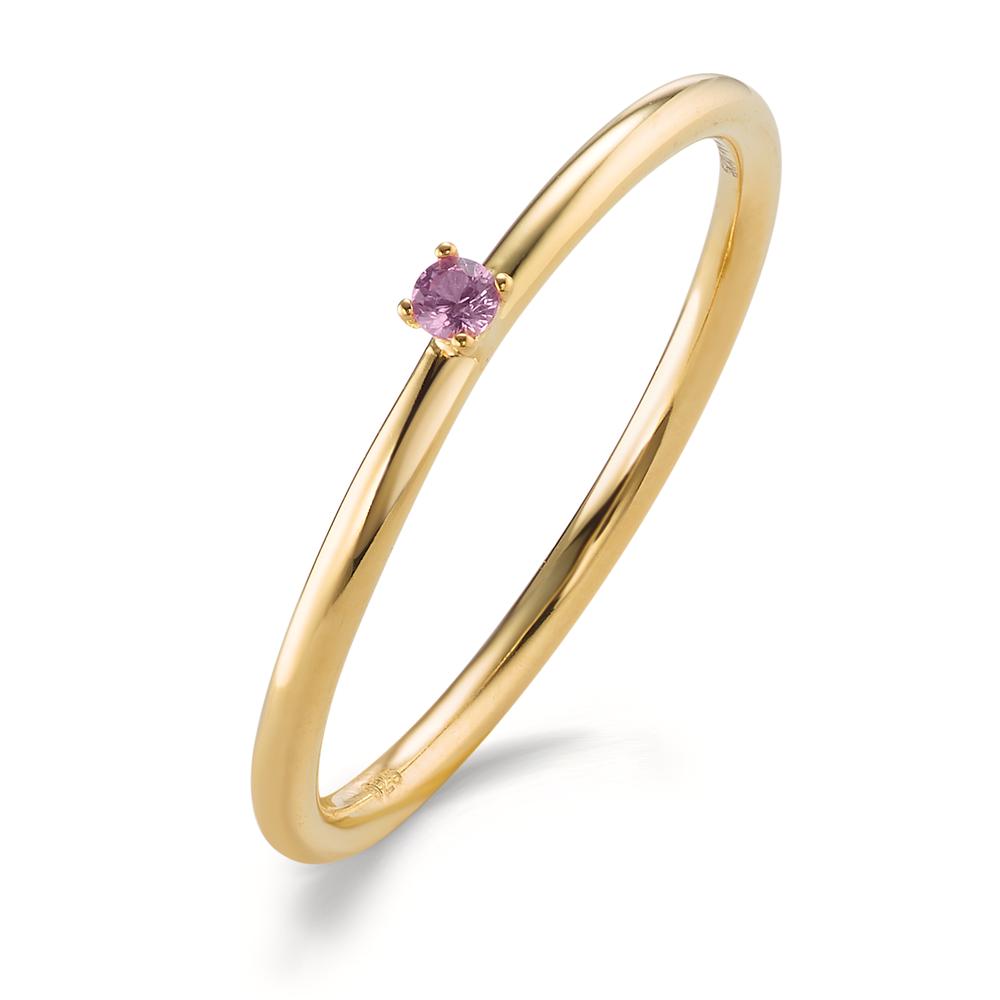 Anelli impilabili Argento Zirconia rosa, 2 mm giallo dorato