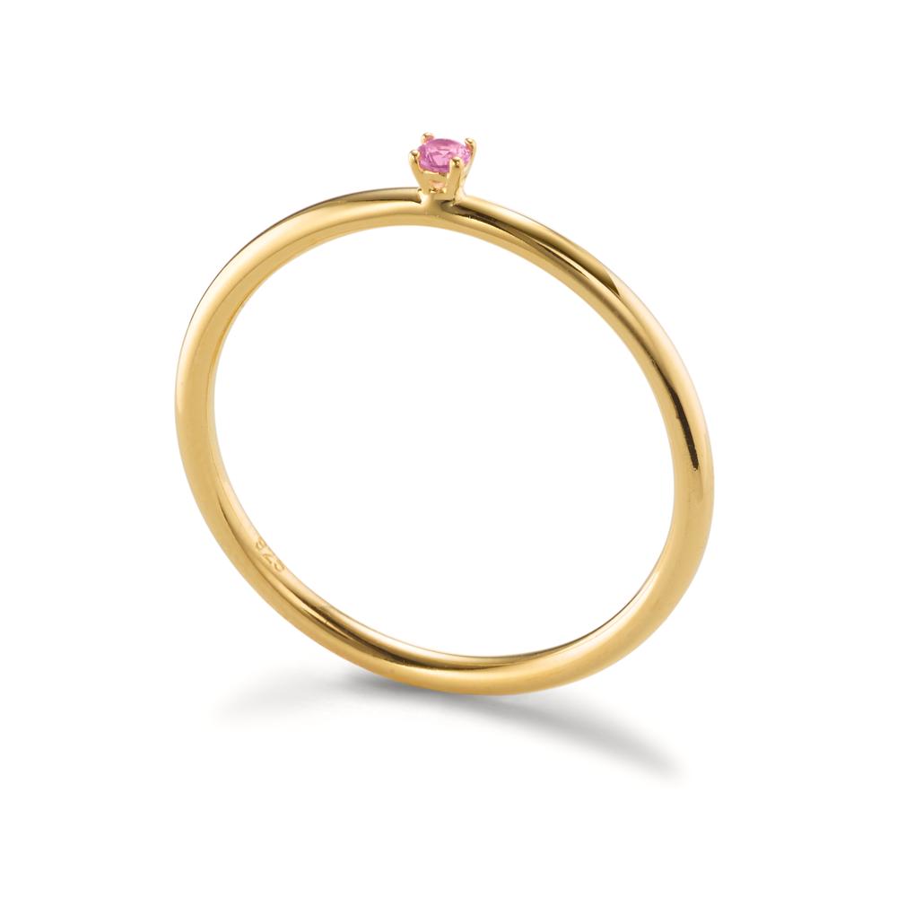 Anelli impilabili Argento Zirconia rosa, 2 mm giallo dorato