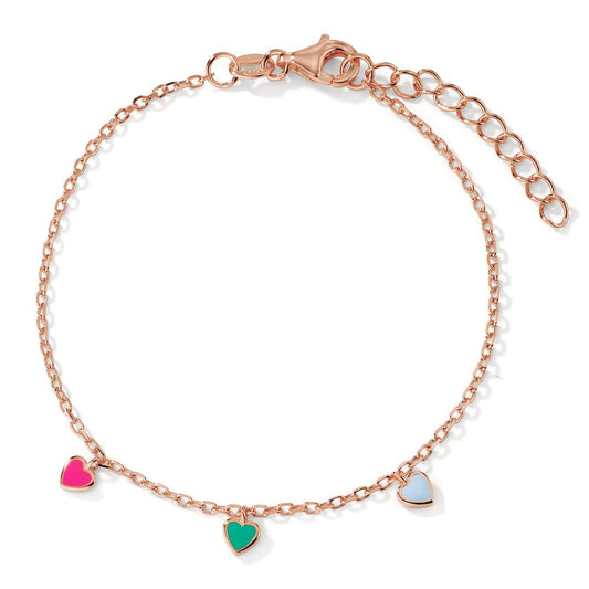 Bracciale Argento rosa dorato Cuore 16-19 cm