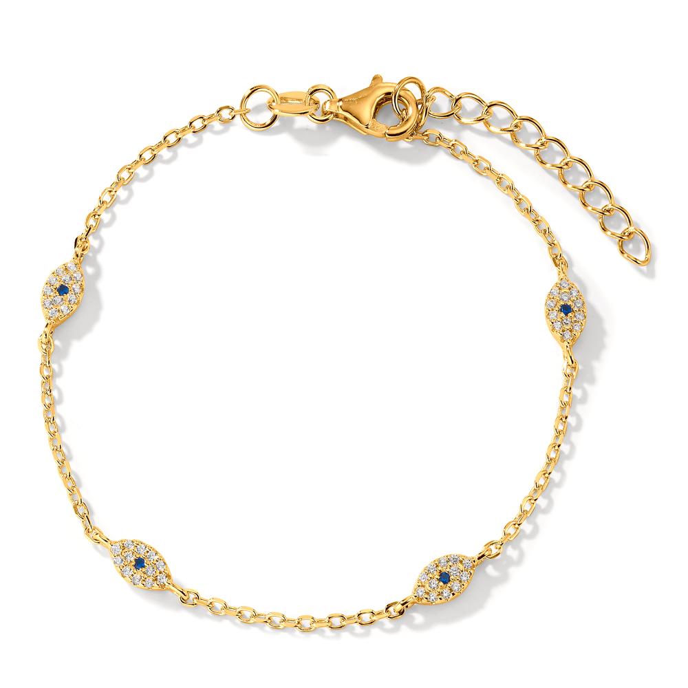 Bracciale Argento Zirconia giallo dorato 16-19 cm