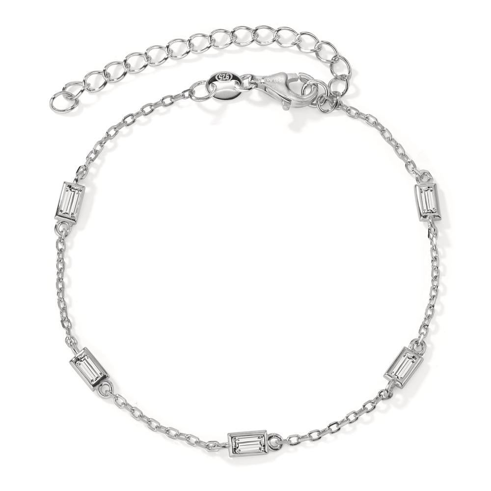 Bracciale Argento Zirconia 5 pietra rodiato 15.5-20.5 cm