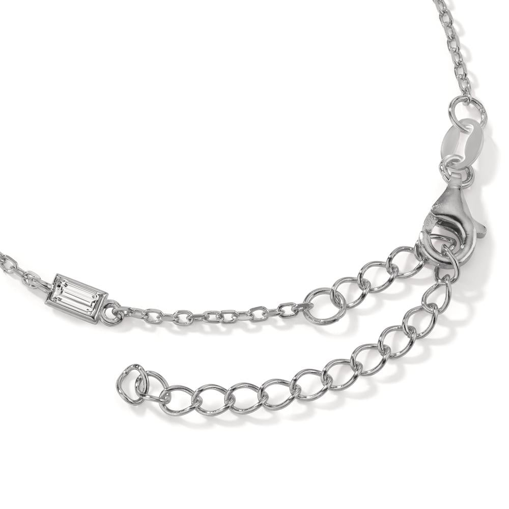 Bracciale Argento Zirconia 5 pietra rodiato 15.5-20.5 cm