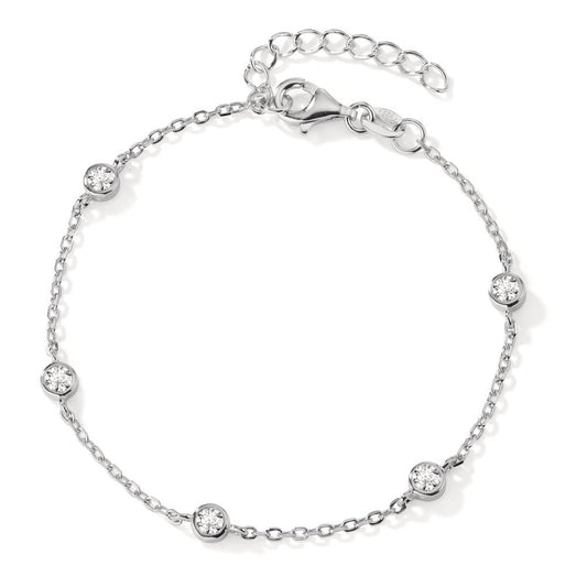 Bracciale Argento Zirconia 5 pietra rodiato 16-19 cm