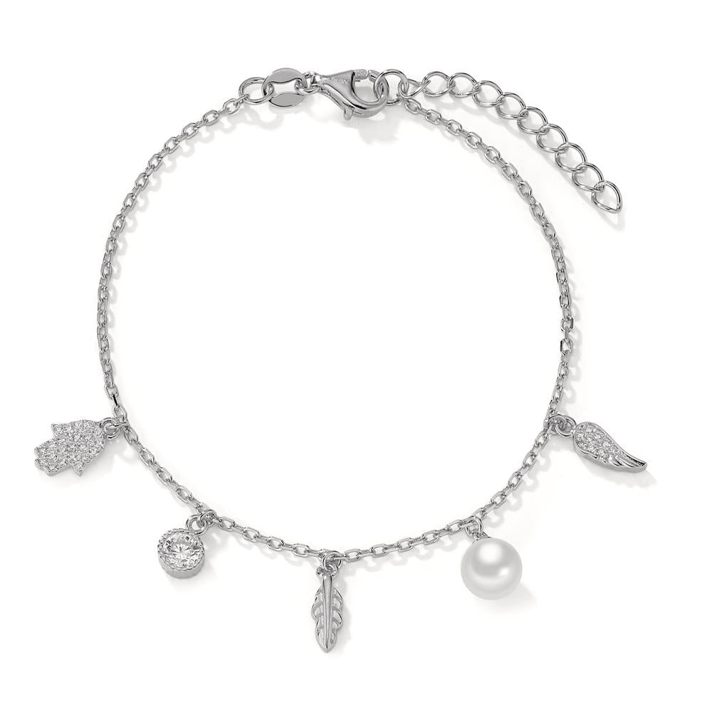 Bracciale Argento Zirconia rodiato 16-19 cm