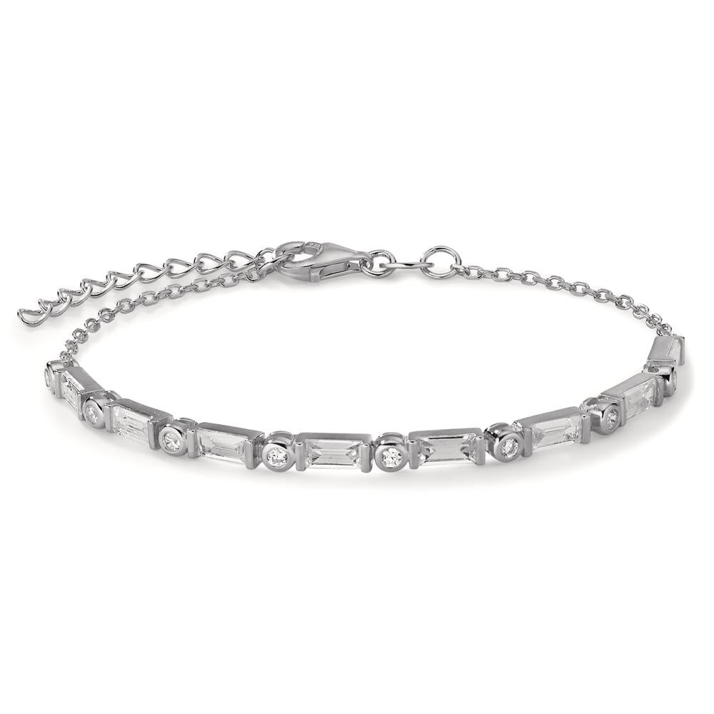 Bracciale Argento Zirconia 16 pietra rodiato 15.5-18.5 cm