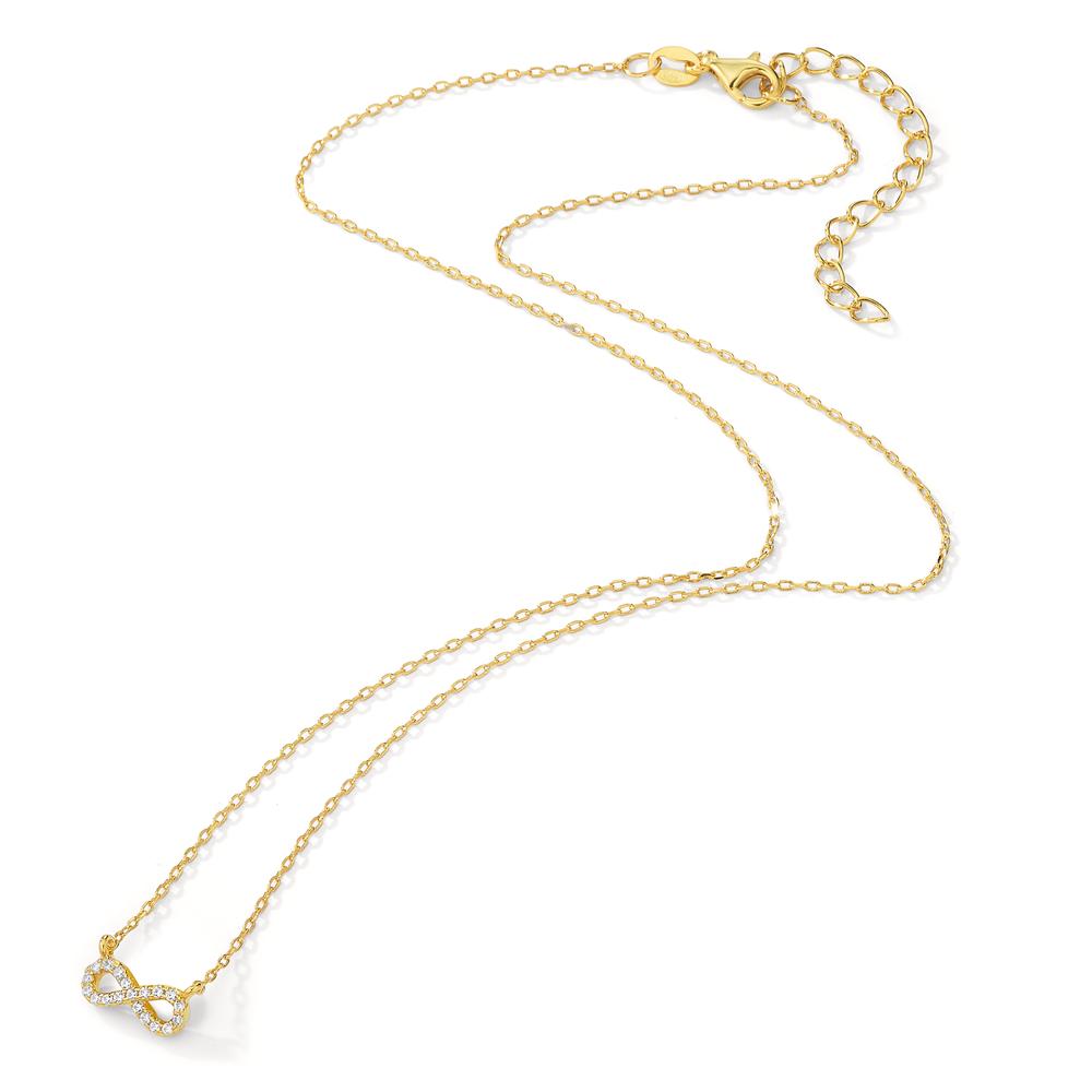 Collana Argento Zirconia 19 pietra giallo dorato Infinito 40-45 cm