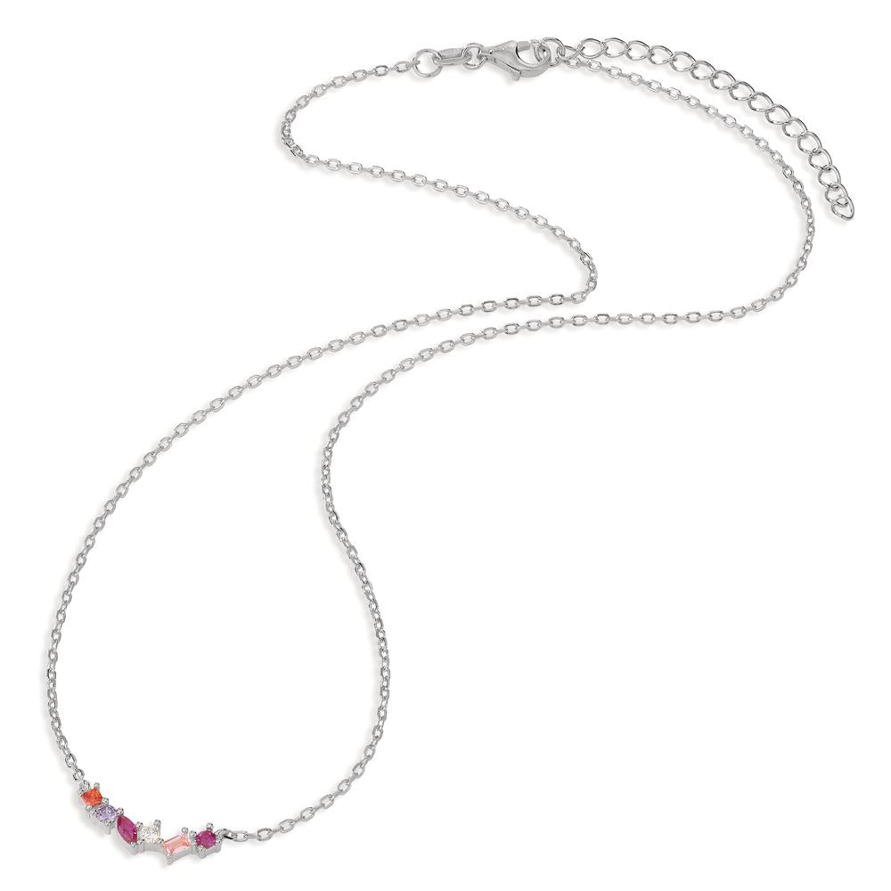 Collana Argento Zirconia 6 pietra rodiato 40-45 cm