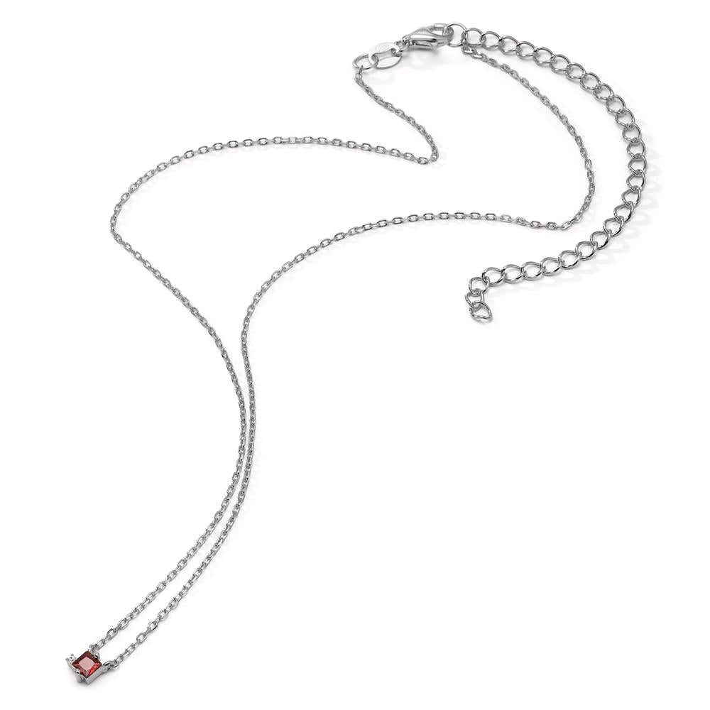 Collana Argento Zirconia 2 pietra rodiato 35-43 cm