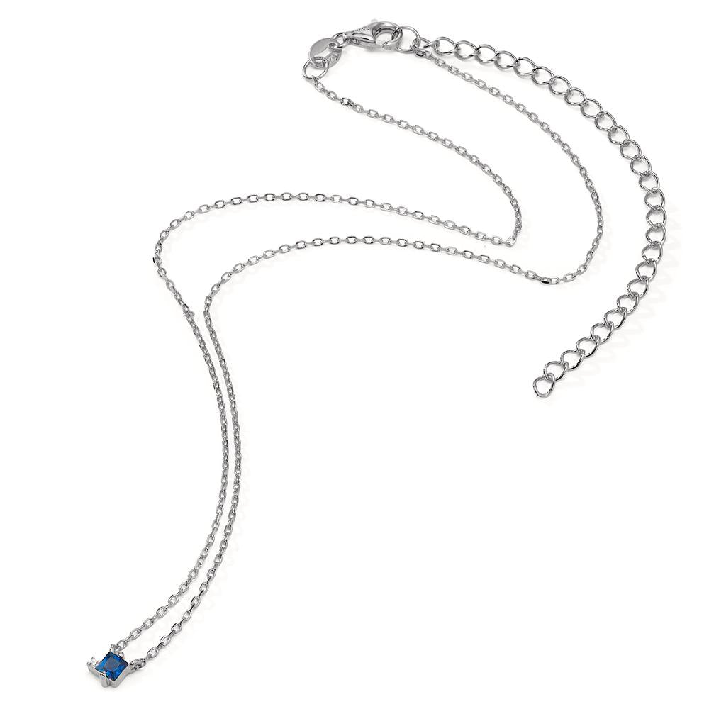 Collana Argento Zirconia 2 pietra rodiato 35-43 cm