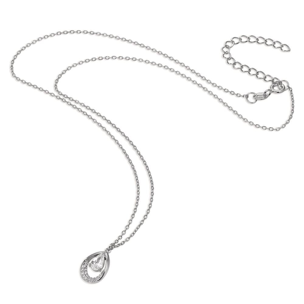 Collana Argento Zirconia rodiato 40-45 cm Ø9 mm