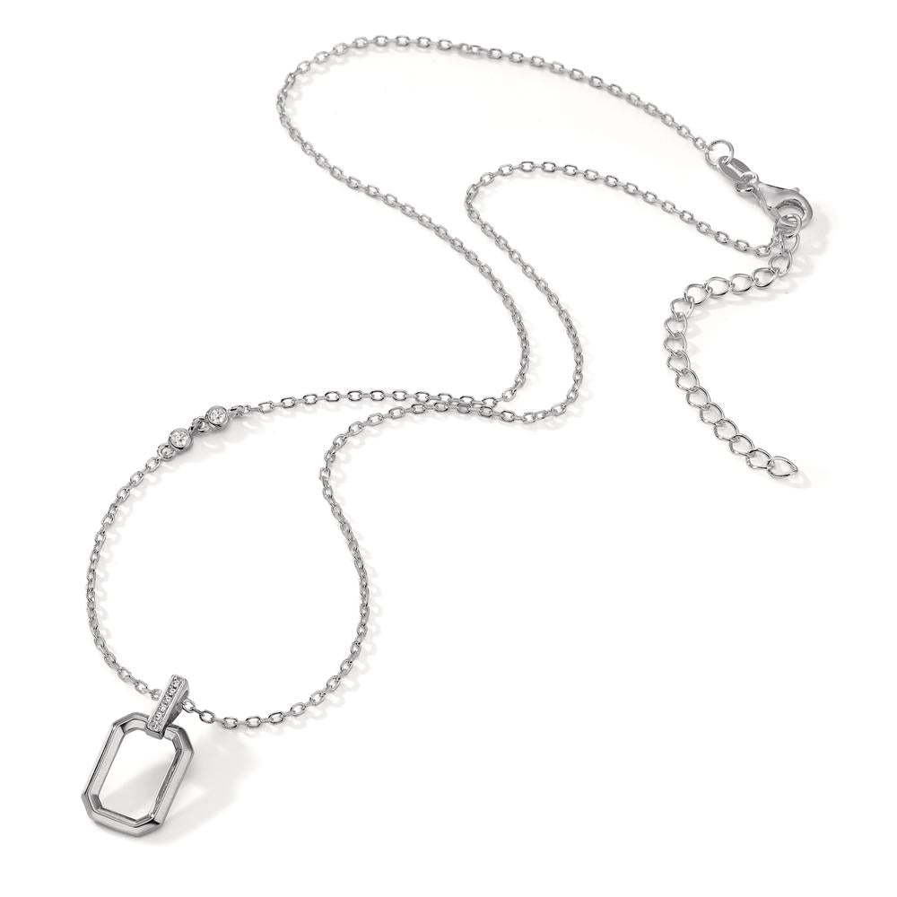 Collana Argento Zirconia 8 pietra rodiato 40-45 cm