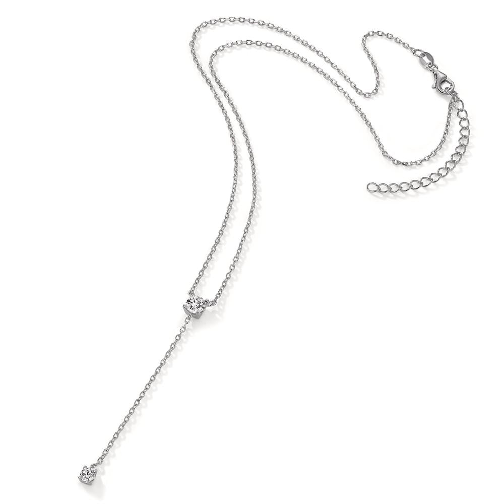 Collana Argento Zirconia 2 pietra rodiato 40-45 cm